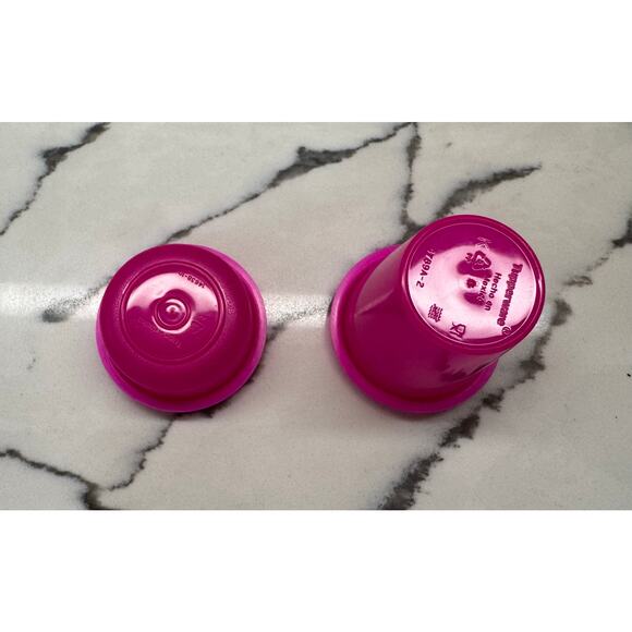 Tupperware HOT PINK 1 oz Mini Pill Container 1463 & Mini Condiment 4789 NEW - Picture 3 of 4